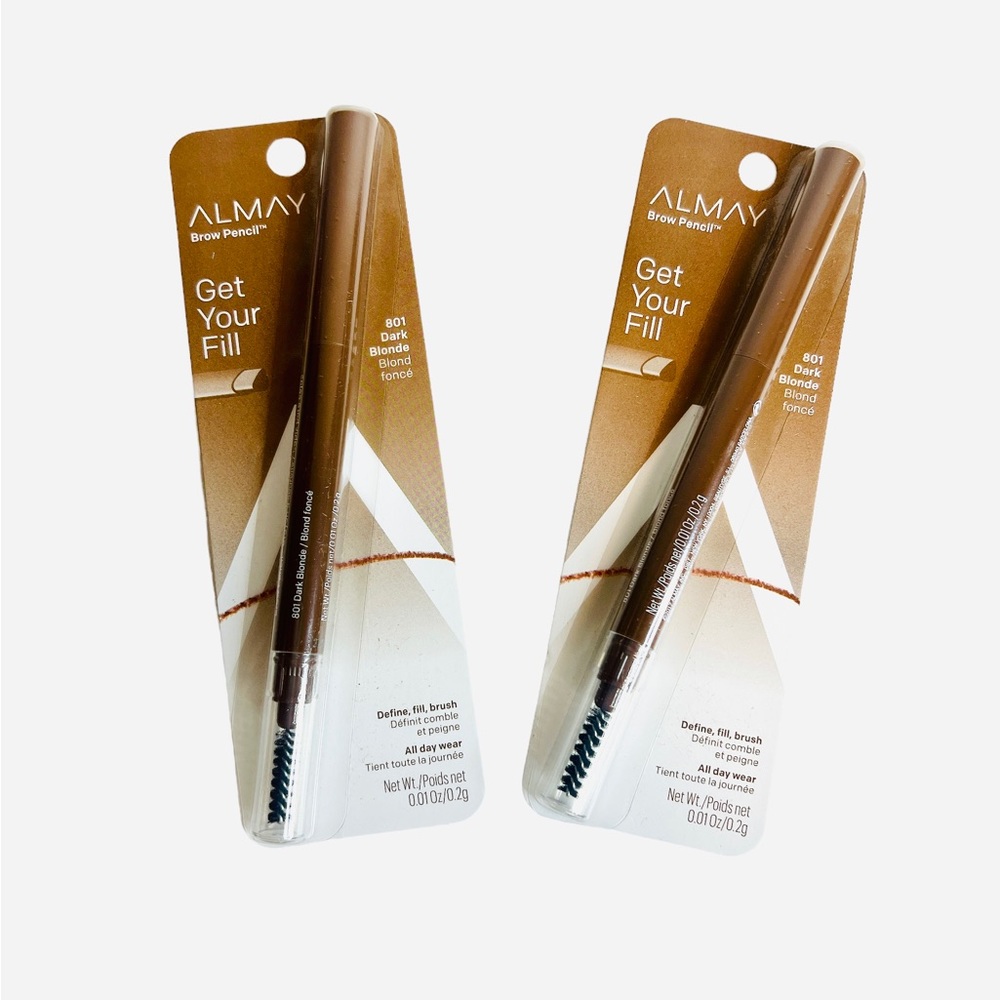 Almay Get Your Fill Eyebrow Pencil 801 Dark Blonde Brush 2-Pack